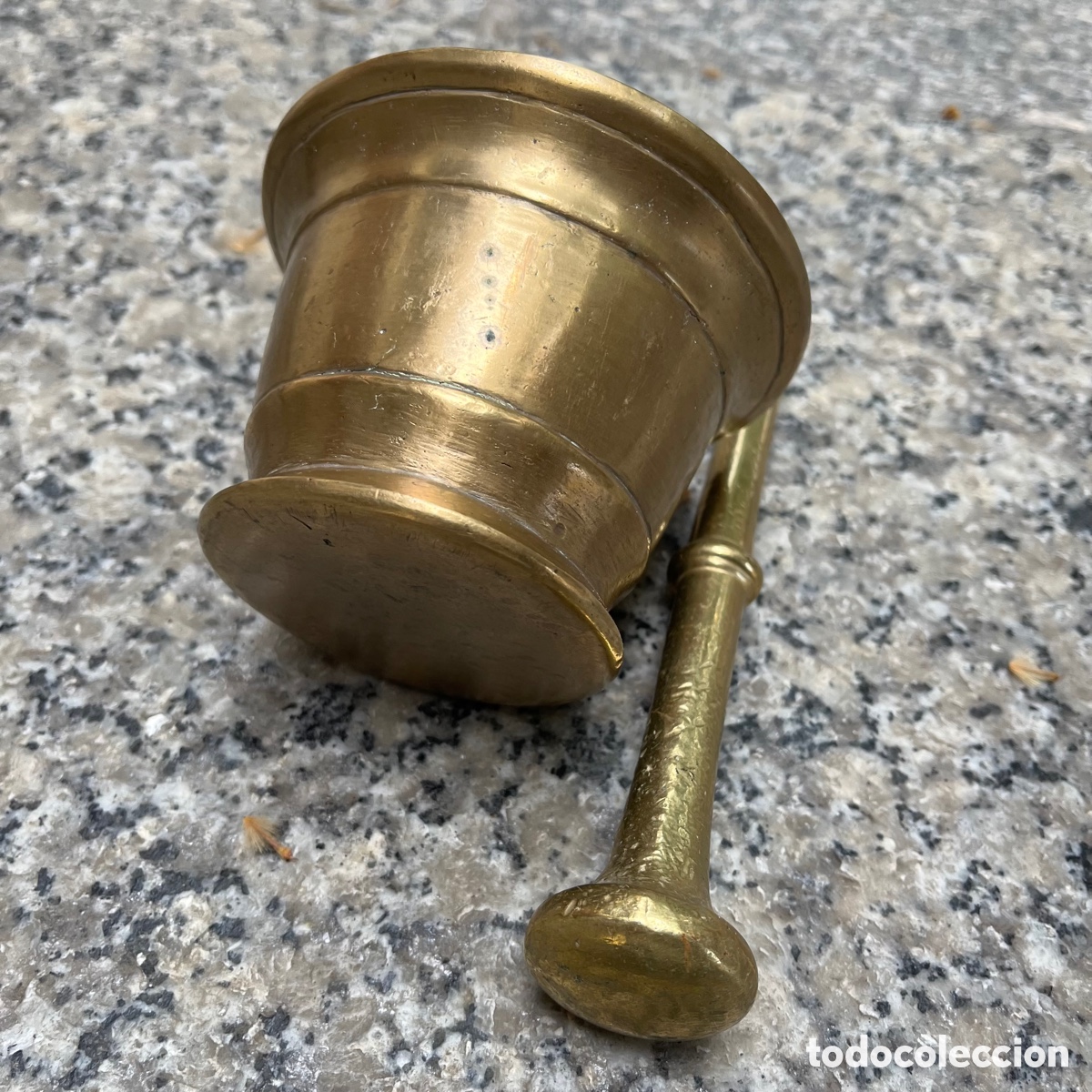 Antig&uuml;edades: Mortero con soporte de forja - Foto 5