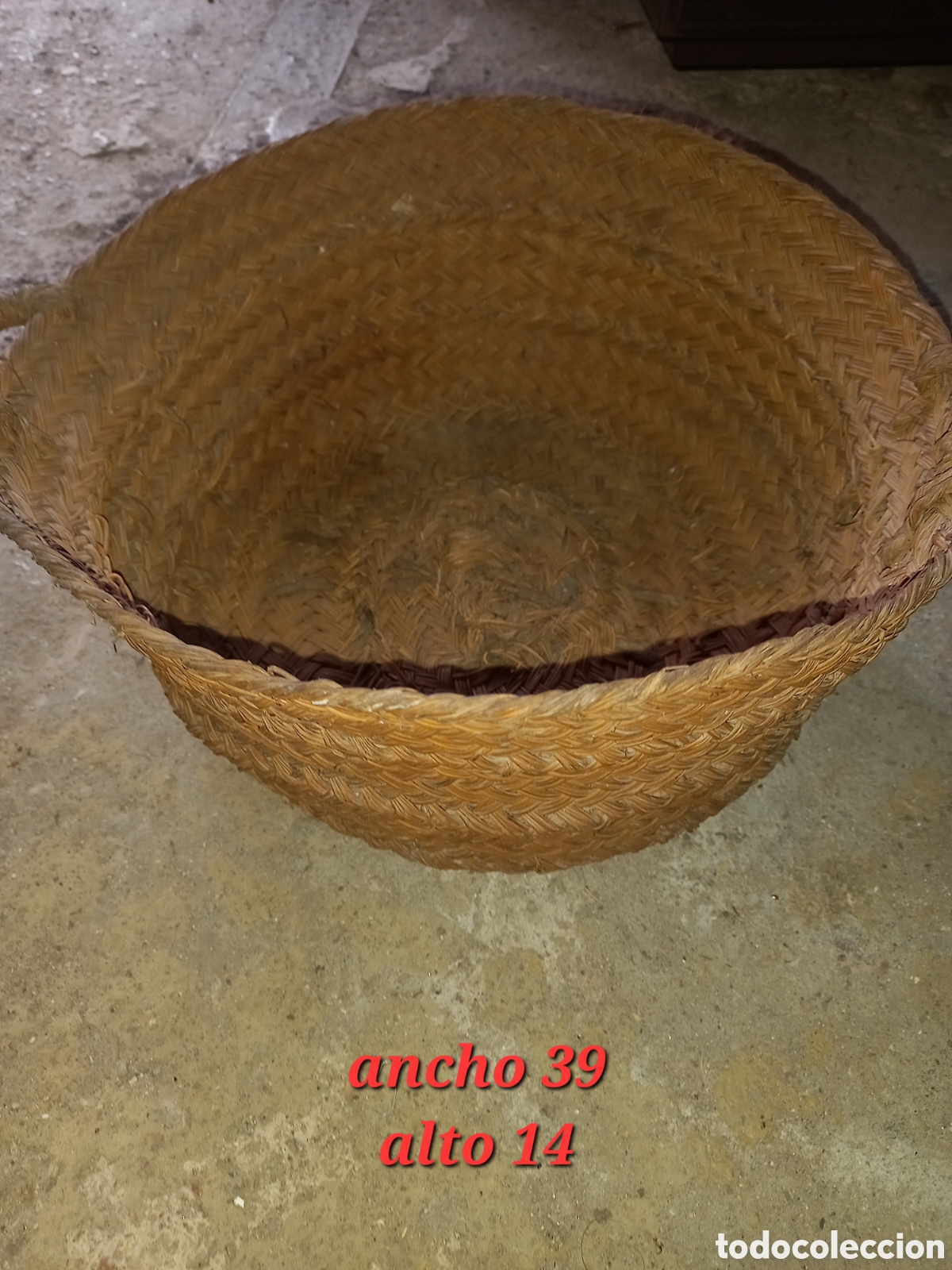 Antig&uuml;edades: Cesta mimbre a&ntilde;os 40/50 - Foto 3