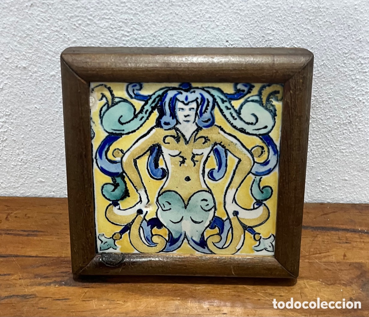 Antig&uuml;edades: Raro azulejo/ rajola - catal&aacute;n - Foto 2