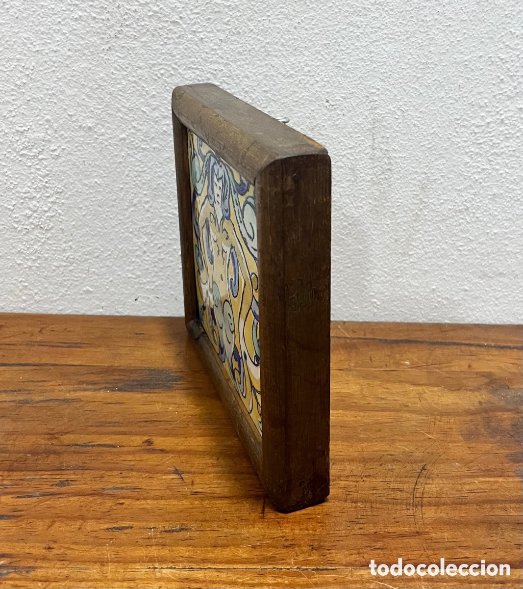 Antig&uuml;edades: Raro azulejo/ rajola - catal&aacute;n - Foto 4