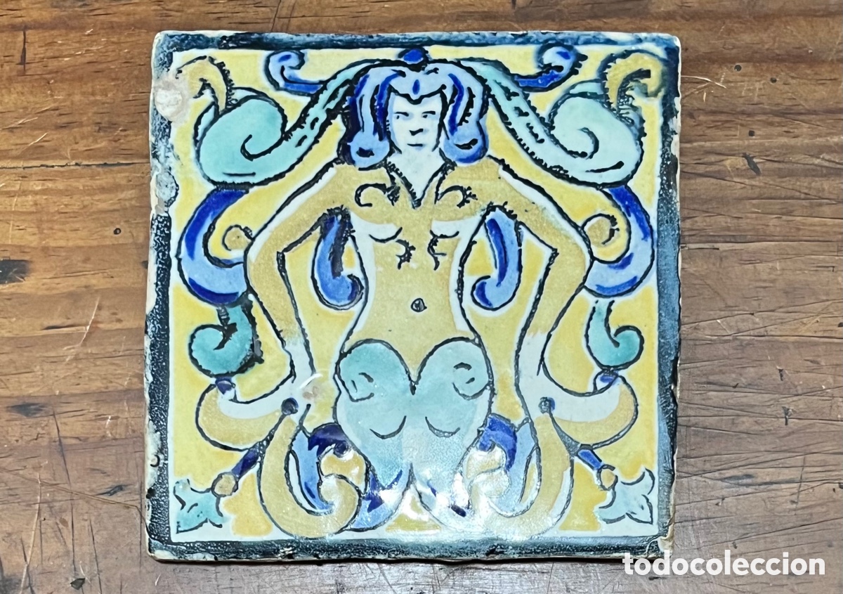 Antig&uuml;edades: Raro azulejo/ rajola - catal&aacute;n - Foto 8