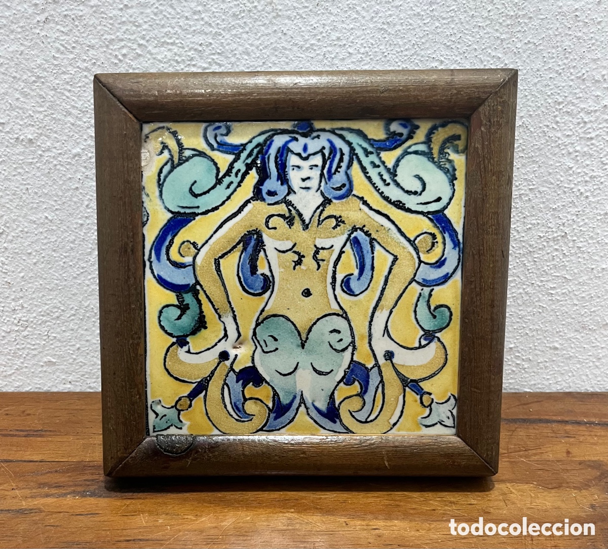 Antig&uuml;edades: Raro azulejo/ rajola - catal&aacute;n - Foto 1