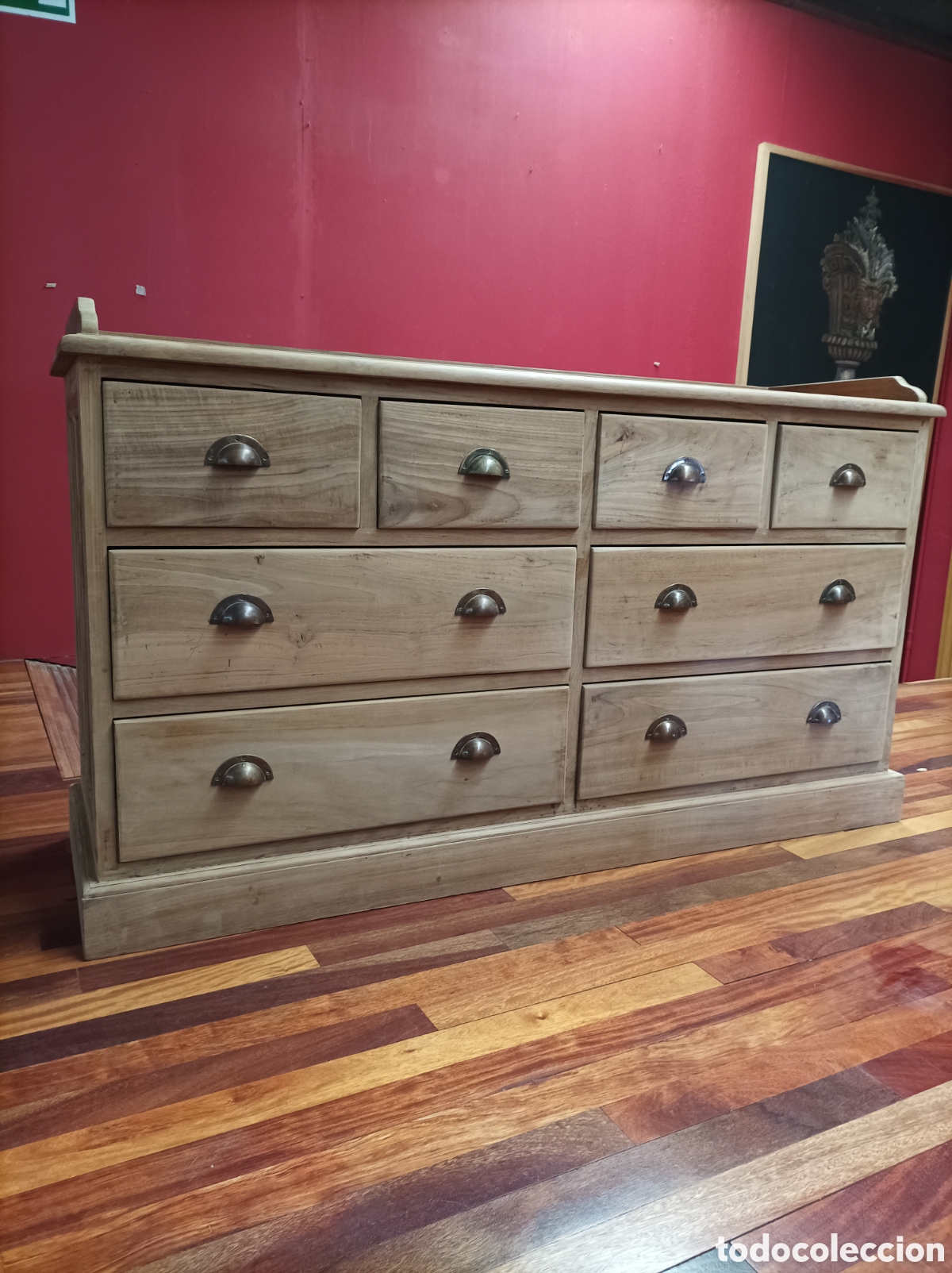 Antig&uuml;edades: C&oacute;moda grande 8 cajones - Foto 3