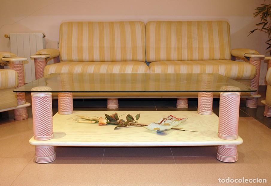 Antig&uuml;edades: MESA DE CENTRO RATAN - Foto 2