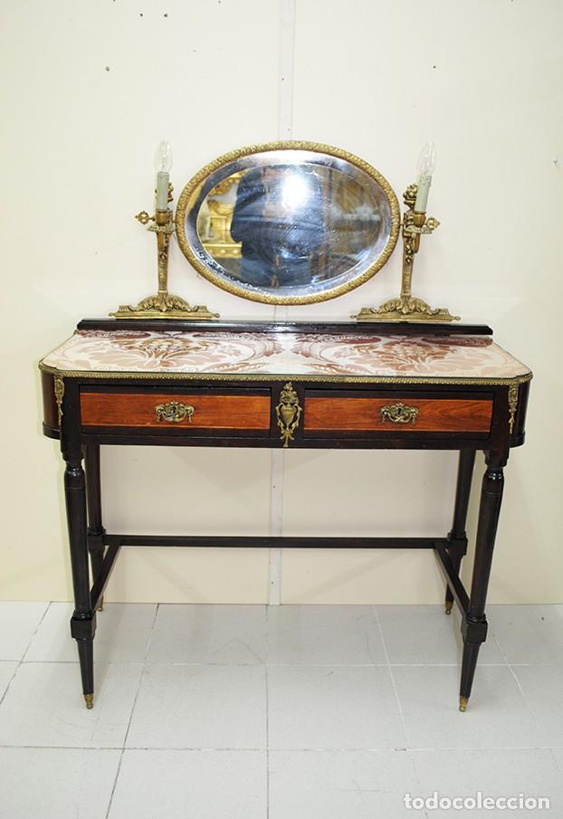 Antig&uuml;edades: ANTIGUO TOCADOR CON ESPEJO ESTILO IMPERIO - Foto 1
