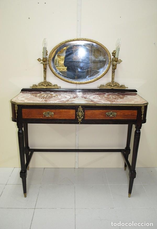 Antig&uuml;edades: ANTIGUO TOCADOR CON ESPEJO ESTILO IMPERIO - Foto 2