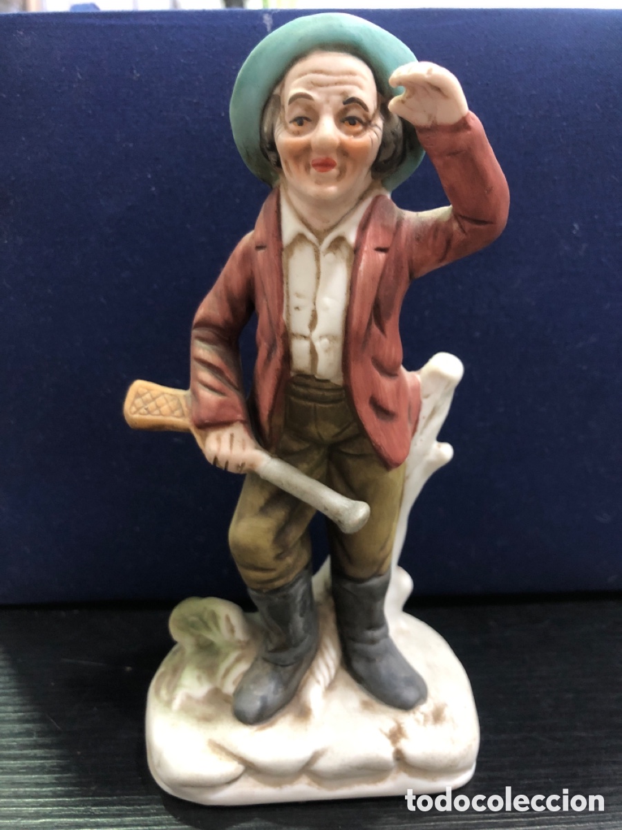 Antiquit&eacute;s: Antigua figura cazador ingles en porcelana o ceramica (L0)