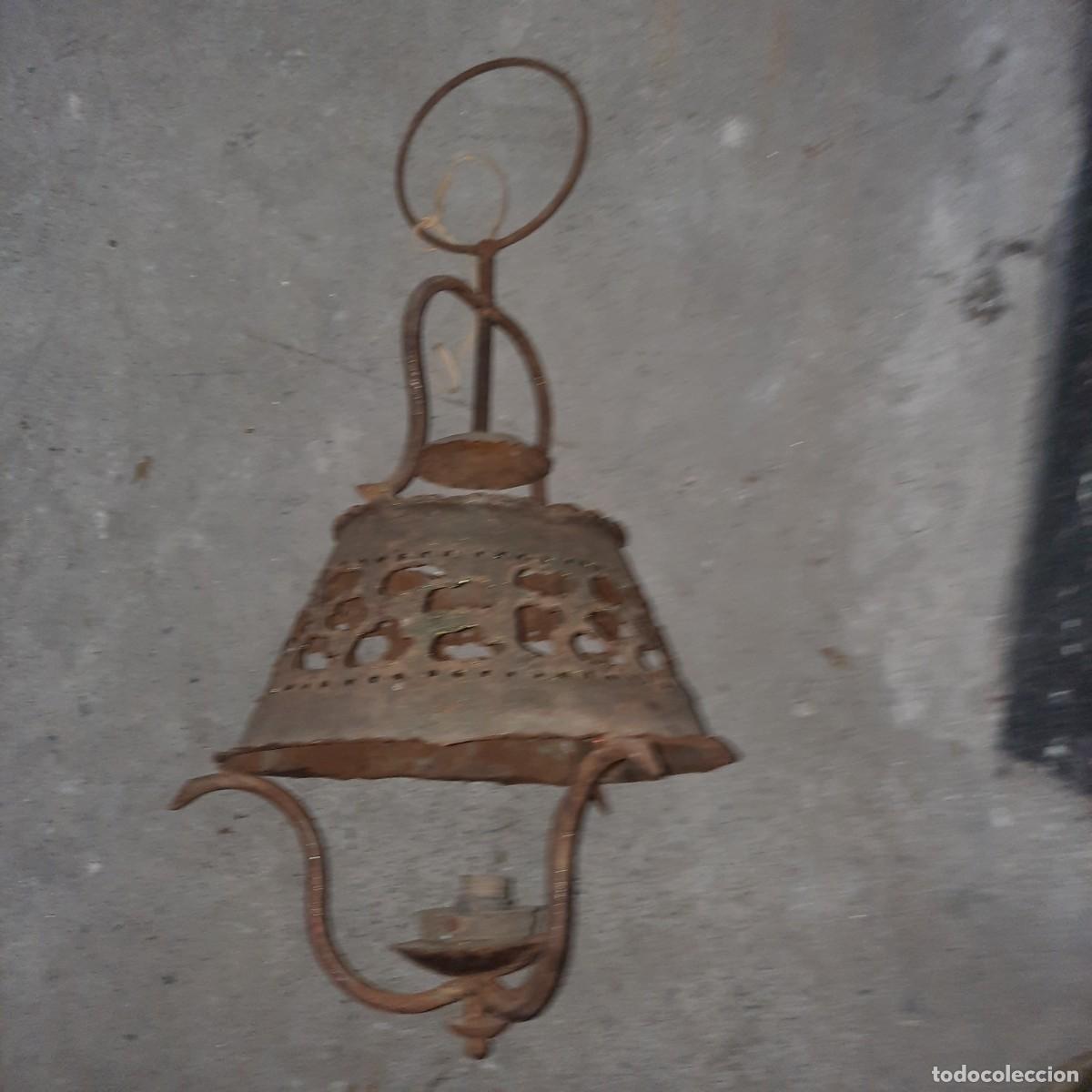 Antig&uuml;edades: Lampara antigua de forja - Foto 3