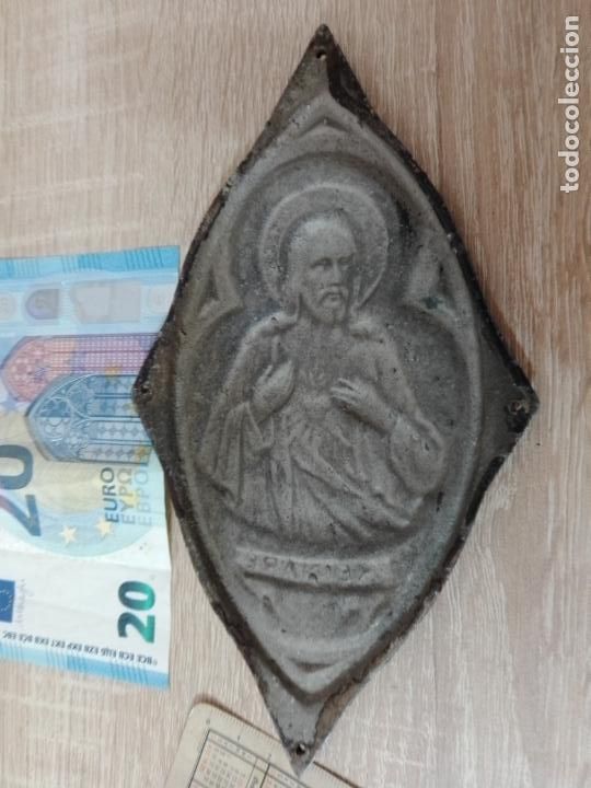 Antig&uuml;edades: Gran placa de puerta. Sagrado Coraz&oacute;n - Foto 2