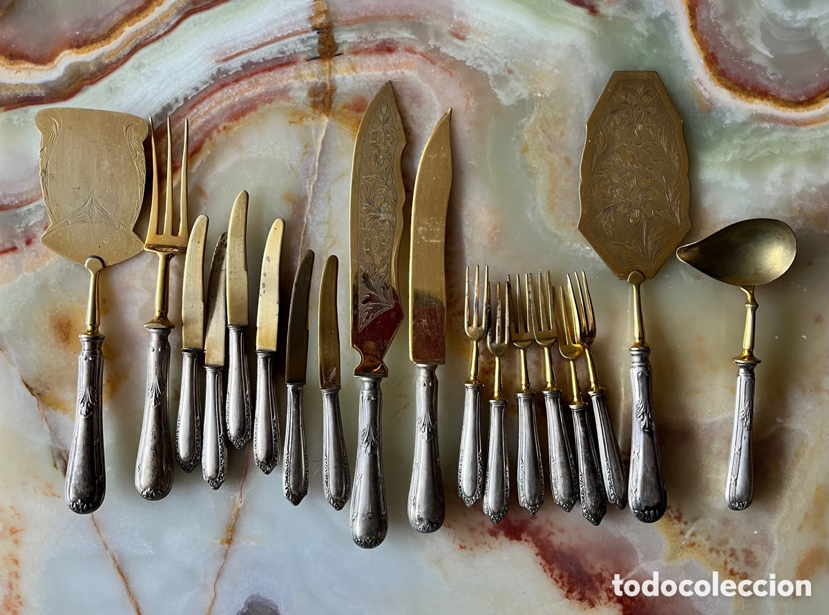 Antig&uuml;edades: Cubiertos de postre antiguos - Foto 1