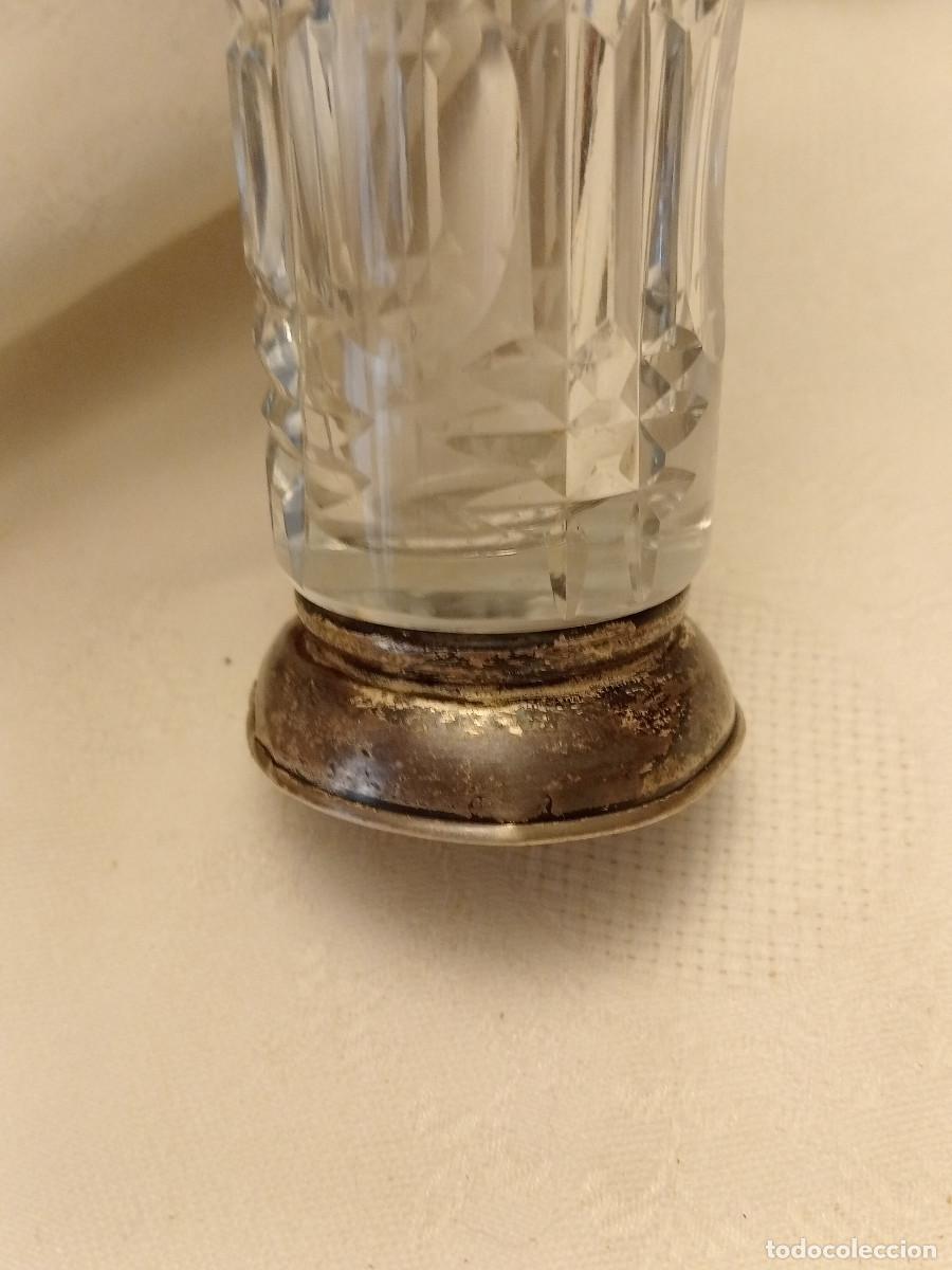 Antig&uuml;edades: VIOLETERO DE CRIT&Aacute;L TALLADO CON BASE DE PLATA - Foto 4
