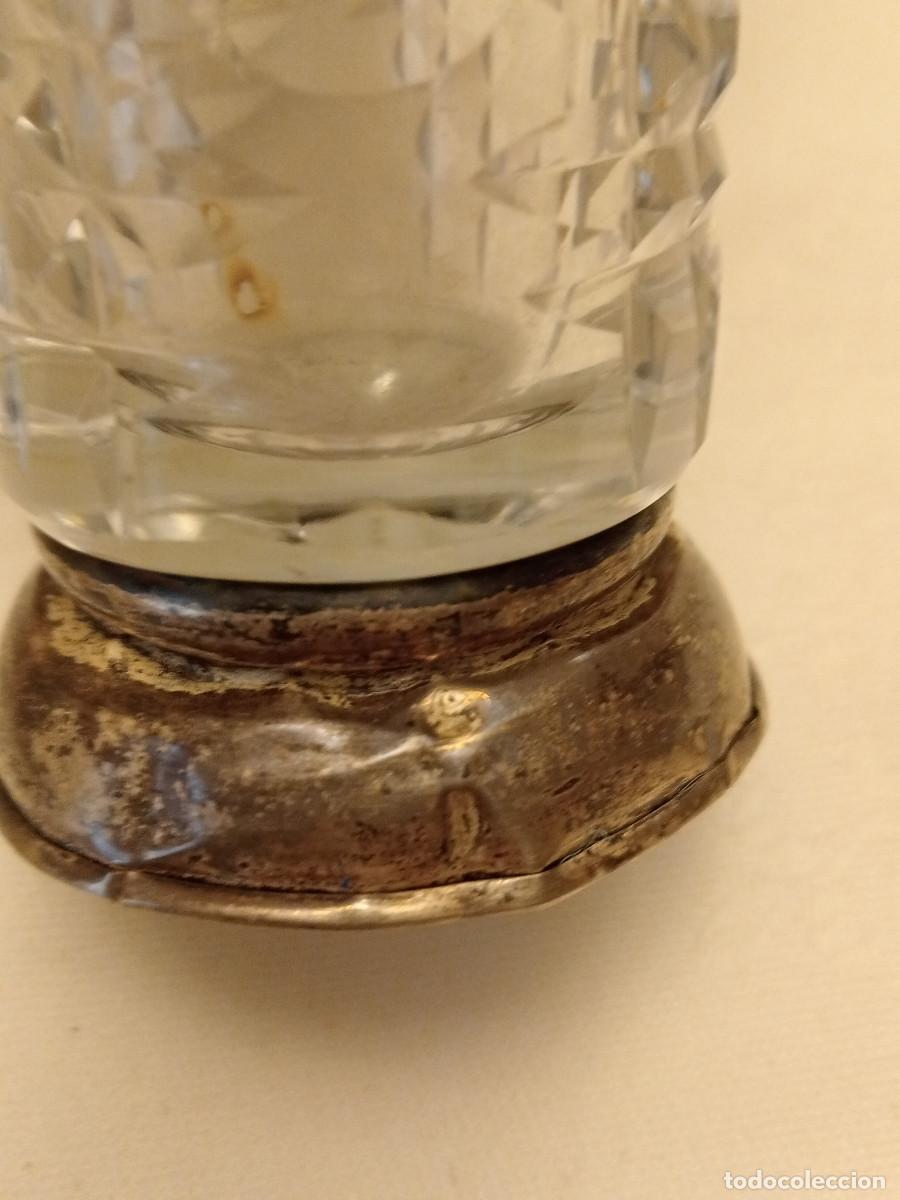 Antig&uuml;edades: VIOLETERO DE CRIT&Aacute;L TALLADO CON BASE DE PLATA - Foto 5