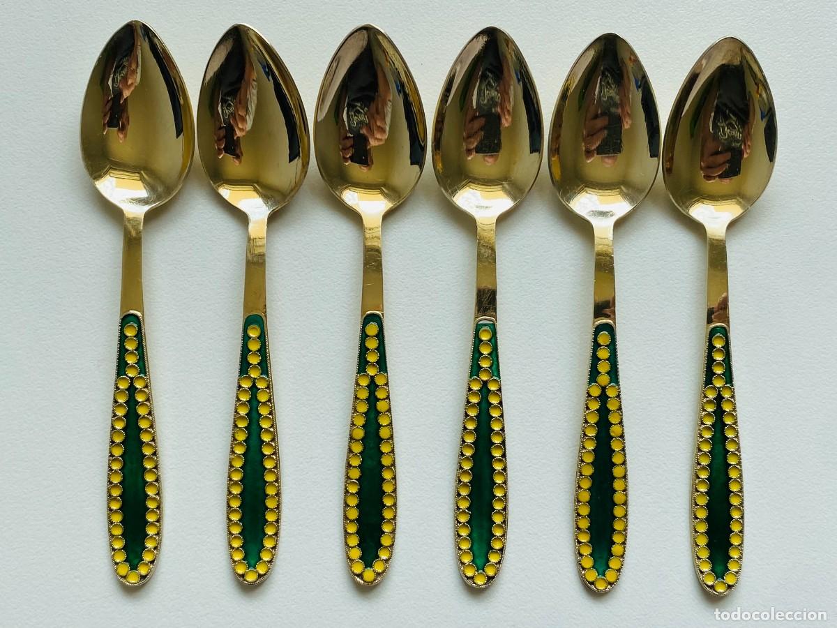 Antig&uuml;edades: Cucharas de caf&eacute; de plata 916 URSS - Foto 1