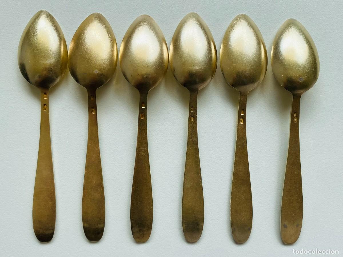 Antig&uuml;edades: Cucharas de caf&eacute; de plata 916 URSS - Foto 3