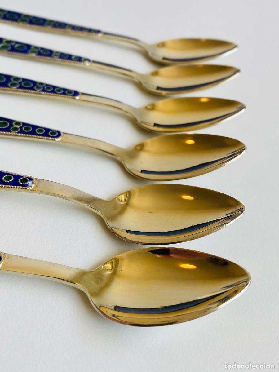 Antig&uuml;edades: Cucharas de caf&eacute; de plata 916 URSS - Foto 2