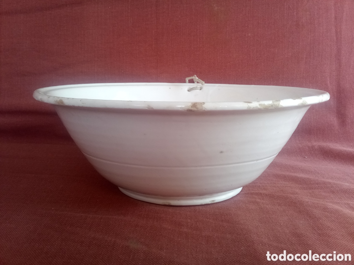 Antig&uuml;edades: LEBRILLO ESMALTADO BLANCO - Foto 2