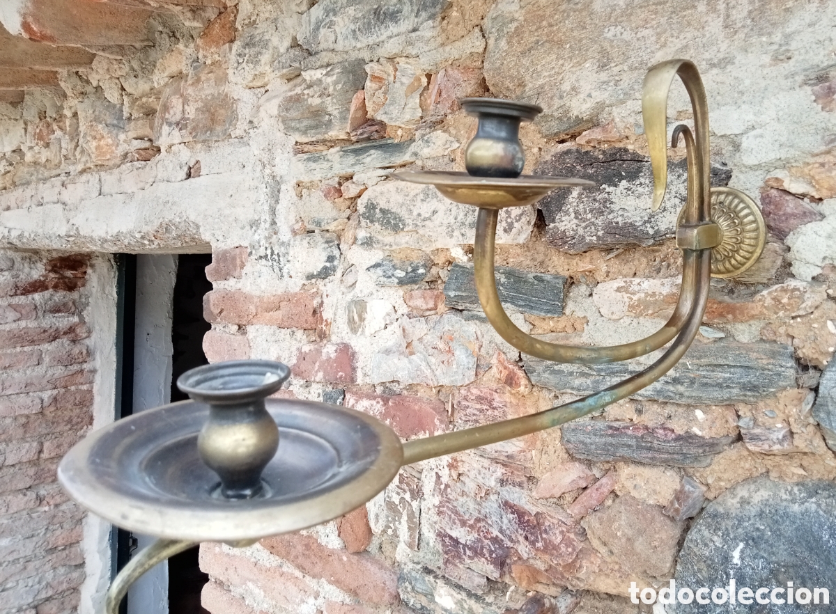 Antig&uuml;edades: L&aacute;mpara de pared bronce antigua - Foto 2