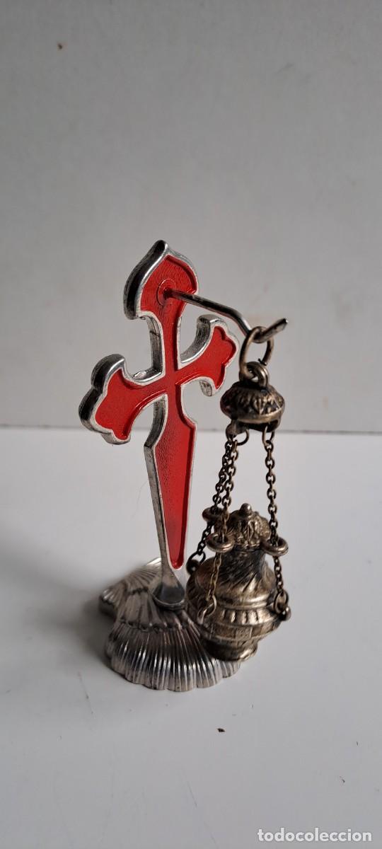 Antig&uuml;edades: Cruz de Santiago con botafumeiro y base de concha - Foto 7