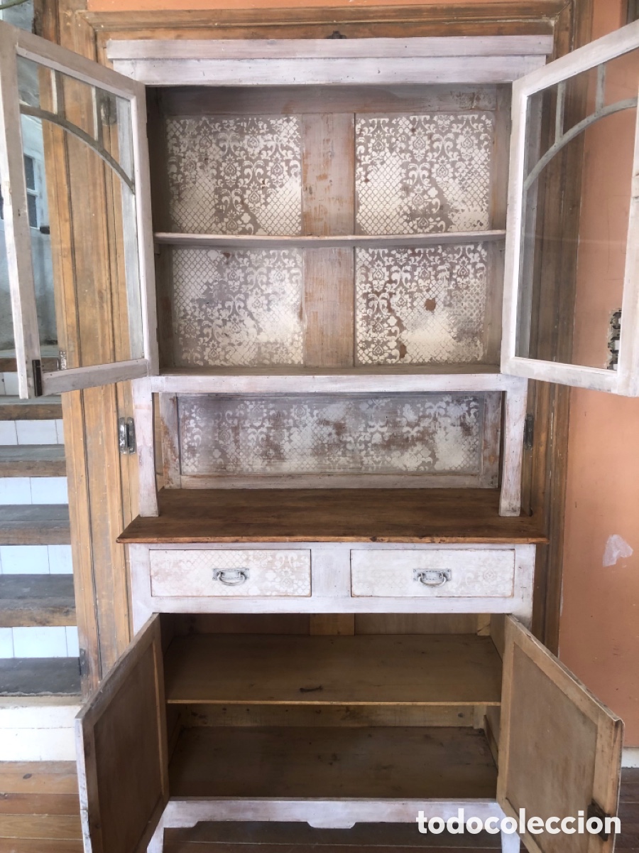 Antig&uuml;edades: ALACENA ANTIGUA RESTAURADA Y DECORADA A MANO. - Foto 16