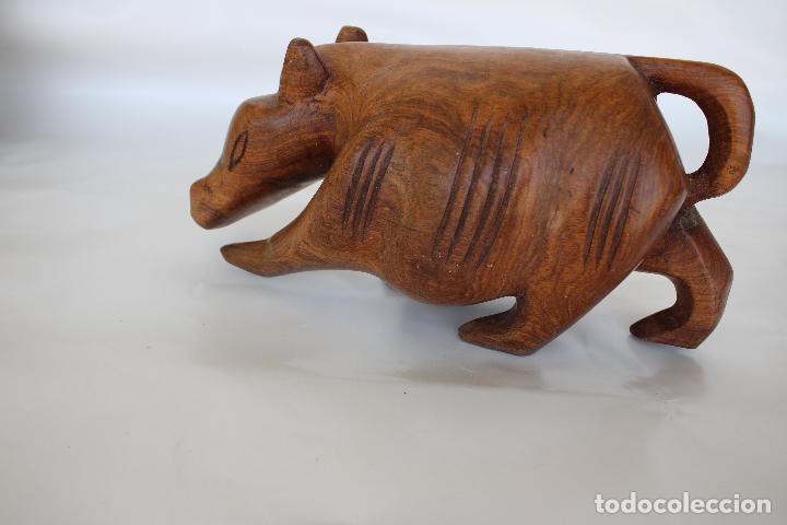 Antig&uuml;edades: figura hipopotamo de madera - Foto 5