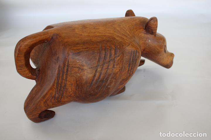 Antig&uuml;edades: figura hipopotamo de madera - Foto 6