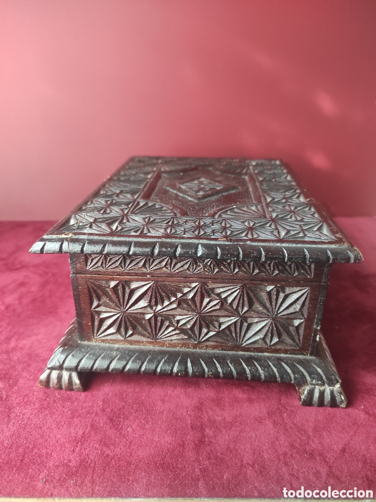 Antig&uuml;edades: Caja tallada madera antigua - Foto 5