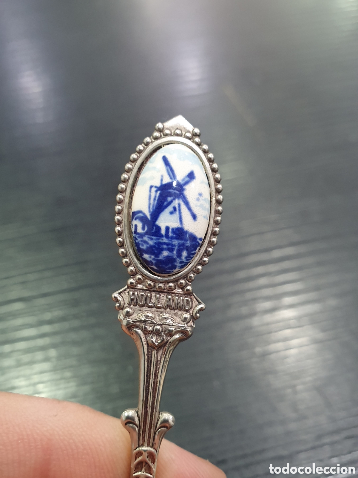 Antig&uuml;edades: Cucharita con esmalte. Holanda. (L85) - Foto 2