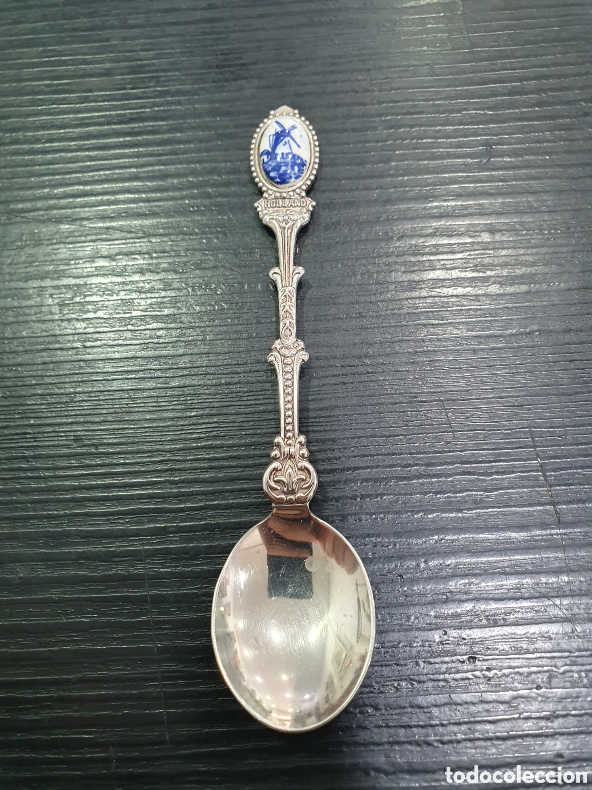 Antig&uuml;edades: Cucharita con esmalte. Holanda. (L85) - Foto 1