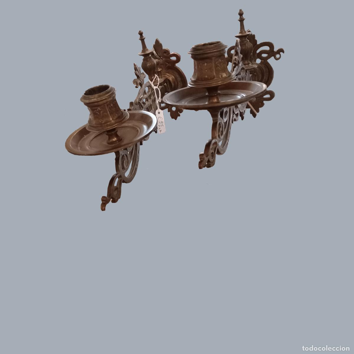 Antig&uuml;edades: Par candelabros pared antiguos - Foto 1