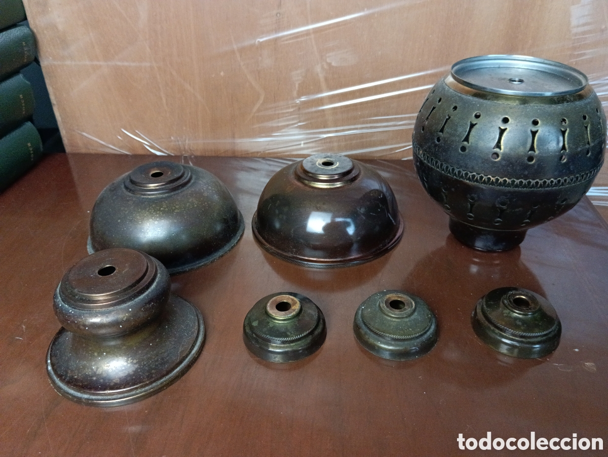 Antig&uuml;edades: PIEZAS LATON REPARAR LAMPARA - Foto 6