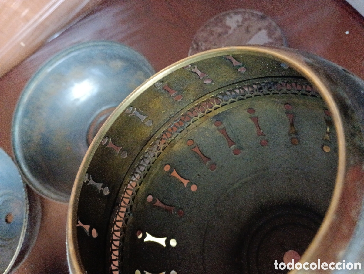 Antig&uuml;edades: PIEZAS LATON REPARAR LAMPARA - Foto 9