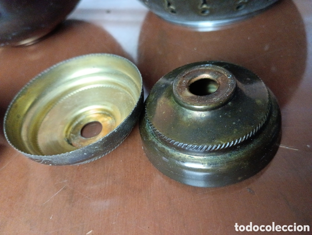 Antig&uuml;edades: PIEZAS LATON REPARAR LAMPARA - Foto 10
