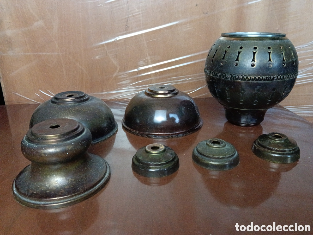 Antig&uuml;edades: PIEZAS LATON REPARAR LAMPARA - Foto 1