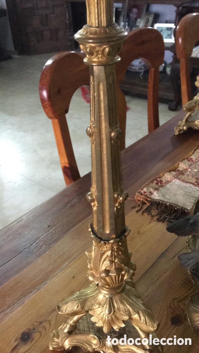 Antig&uuml;edades: Candelabro imperio de bronce con tres brazos - Foto 4
