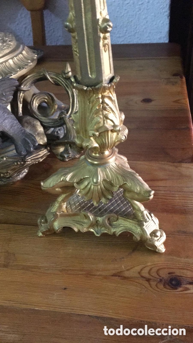 Antig&uuml;edades: Candelabro imperio de bronce con tres brazos - Foto 6