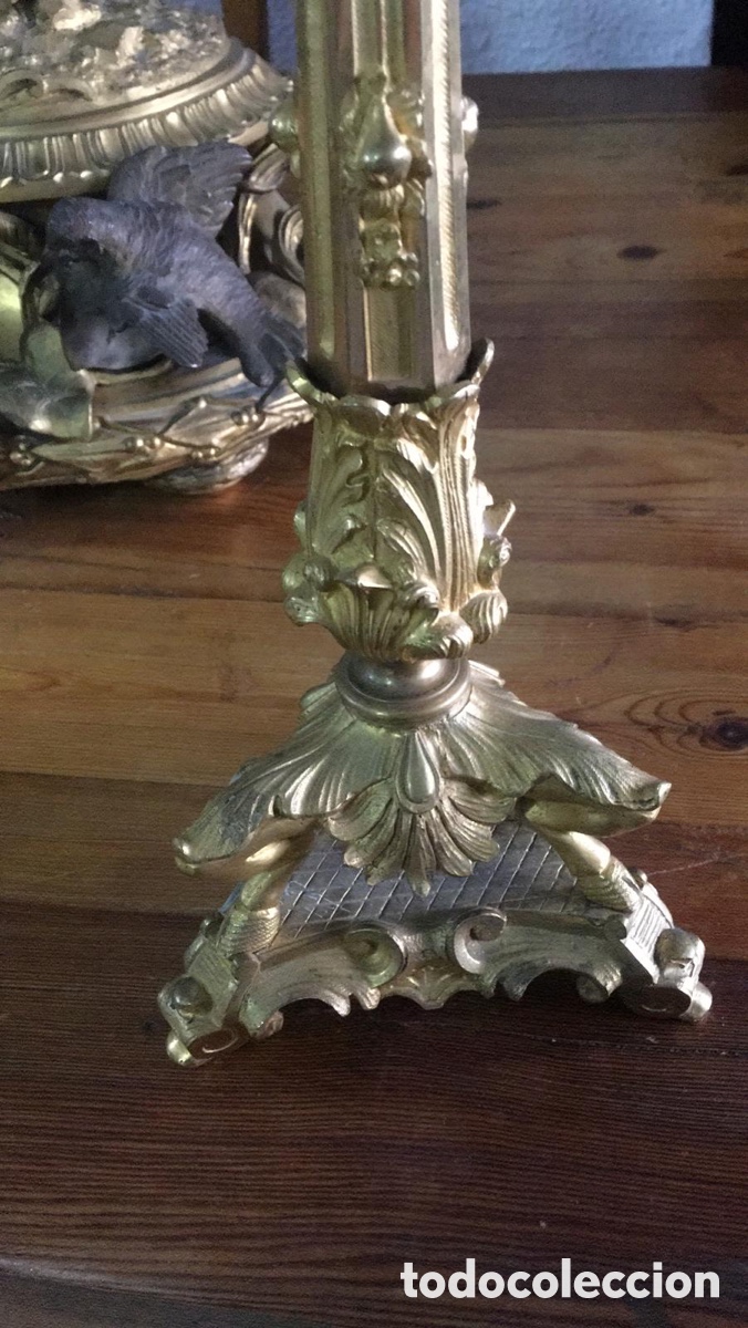 Antig&uuml;edades: Candelabro imperio de bronce con tres brazos - Foto 7