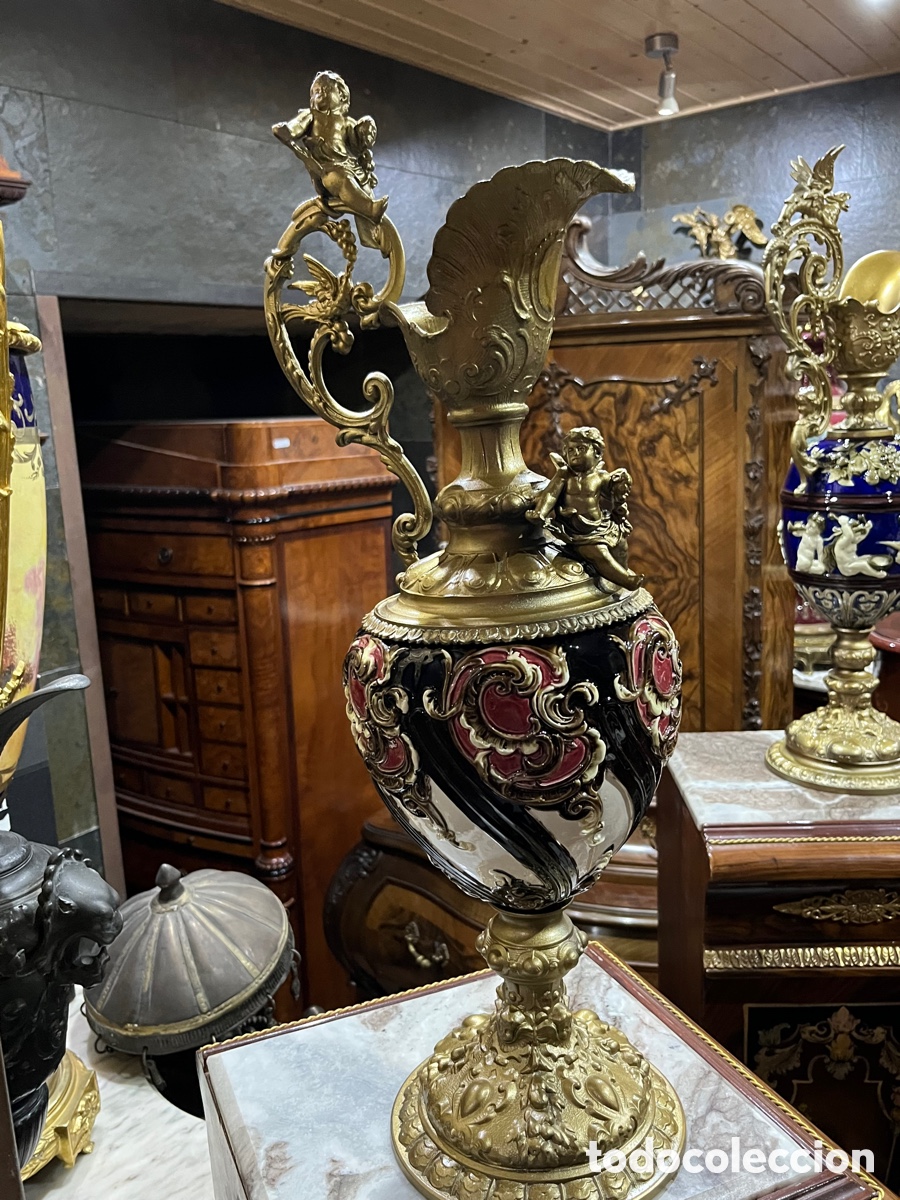 Antig&uuml;edades: Jarron de Calamina y porcelana - Foto 11