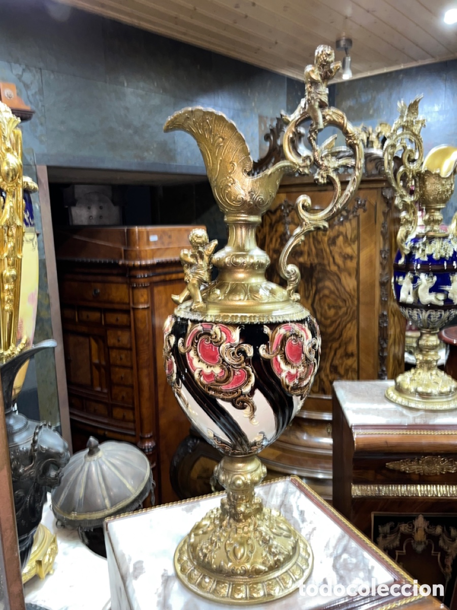 Antig&uuml;edades: Jarron de Calamina y porcelana - Foto 1