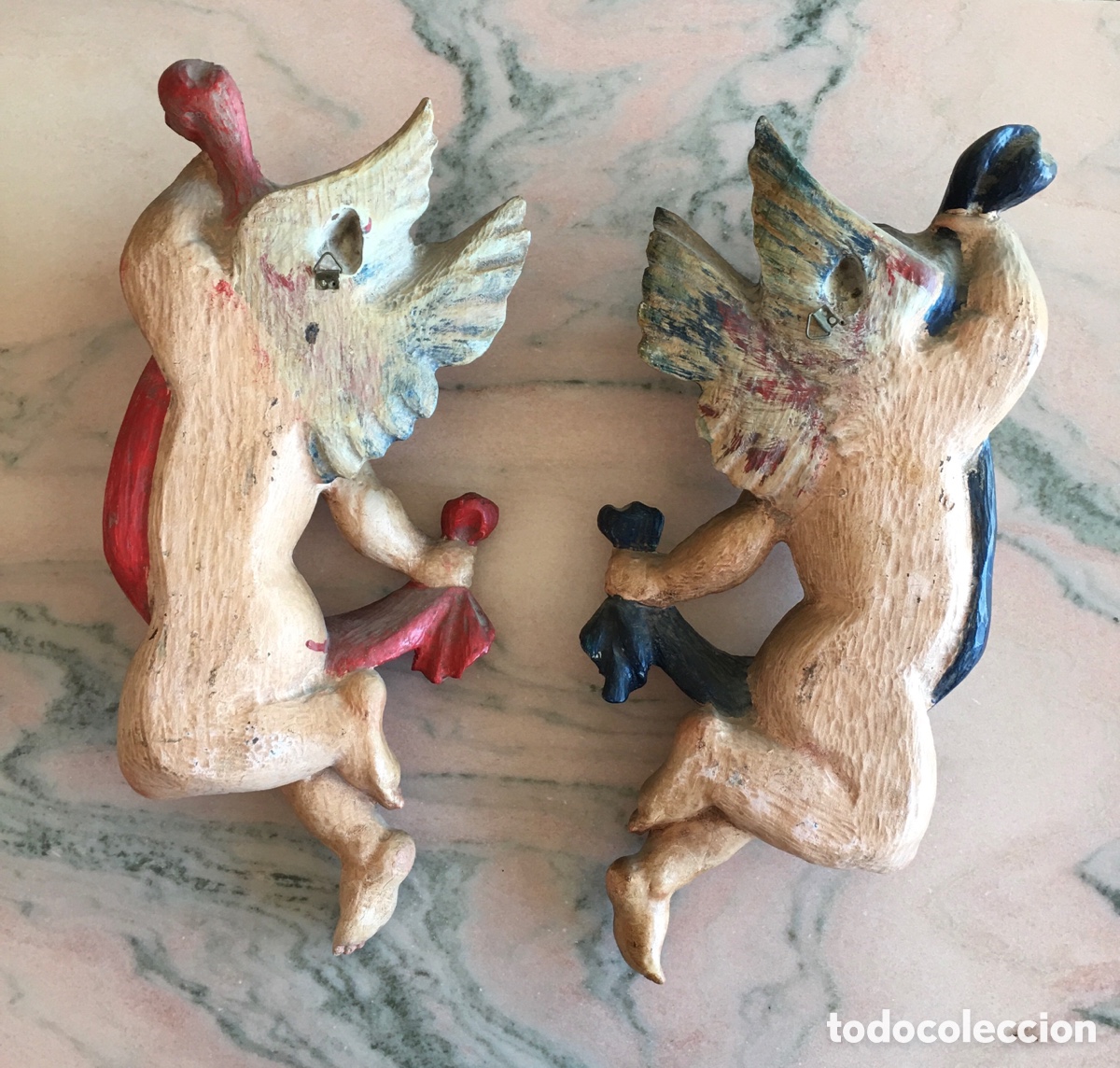 Antig&uuml;edades: PRECIOSA PAREJA DE &Aacute;NGELES - Foto 2
