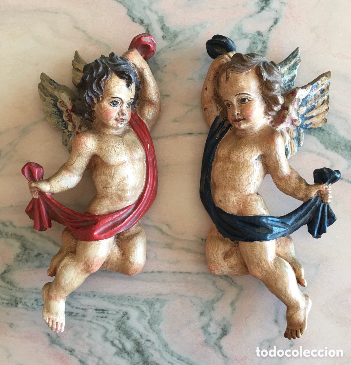 Antig&uuml;edades: PRECIOSA PAREJA DE &Aacute;NGELES - Foto 1
