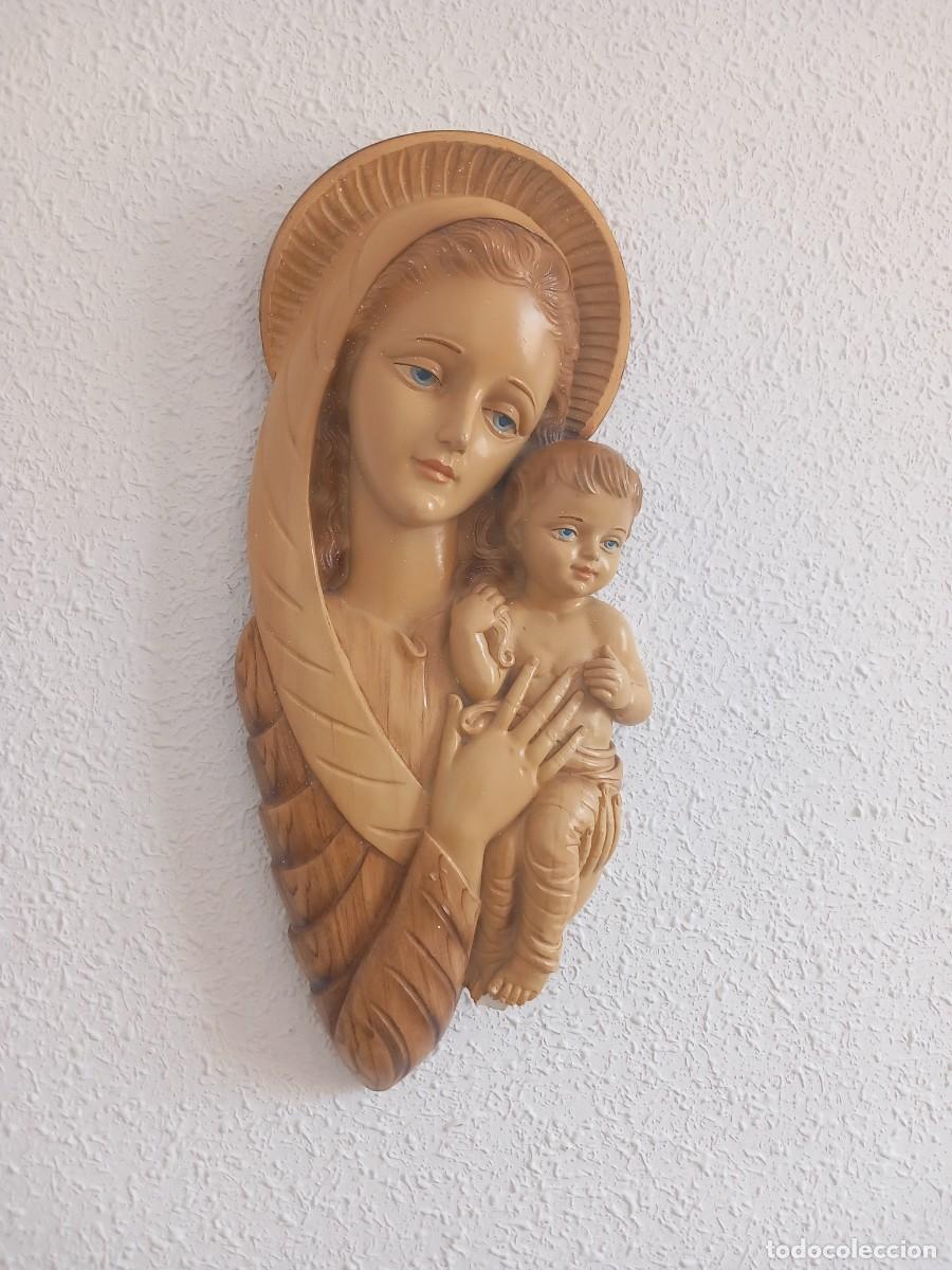 Antig&uuml;edades: Antigua virgen con ni&ntilde;o echa en estuco - Foto 1