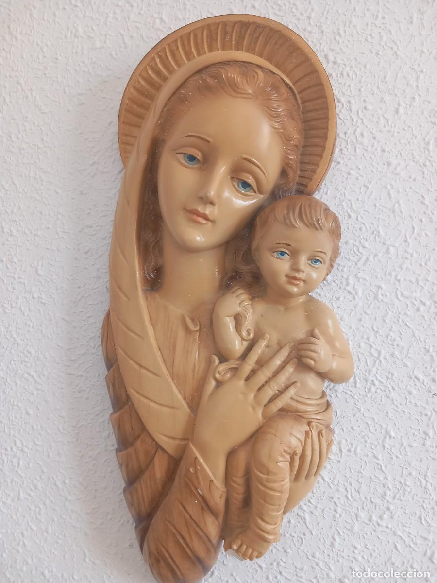Antig&uuml;edades: Antigua virgen con ni&ntilde;o echa en estuco - Foto 4