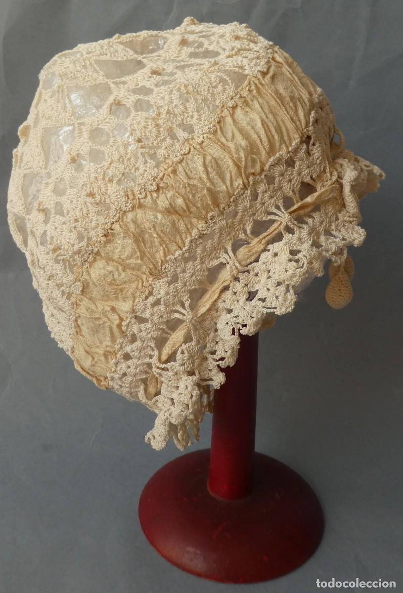 Antig&uuml;edades: ANTIGUO GORRO.DE ENCAJE Y SEDA PPIO.S.XX - Foto 3