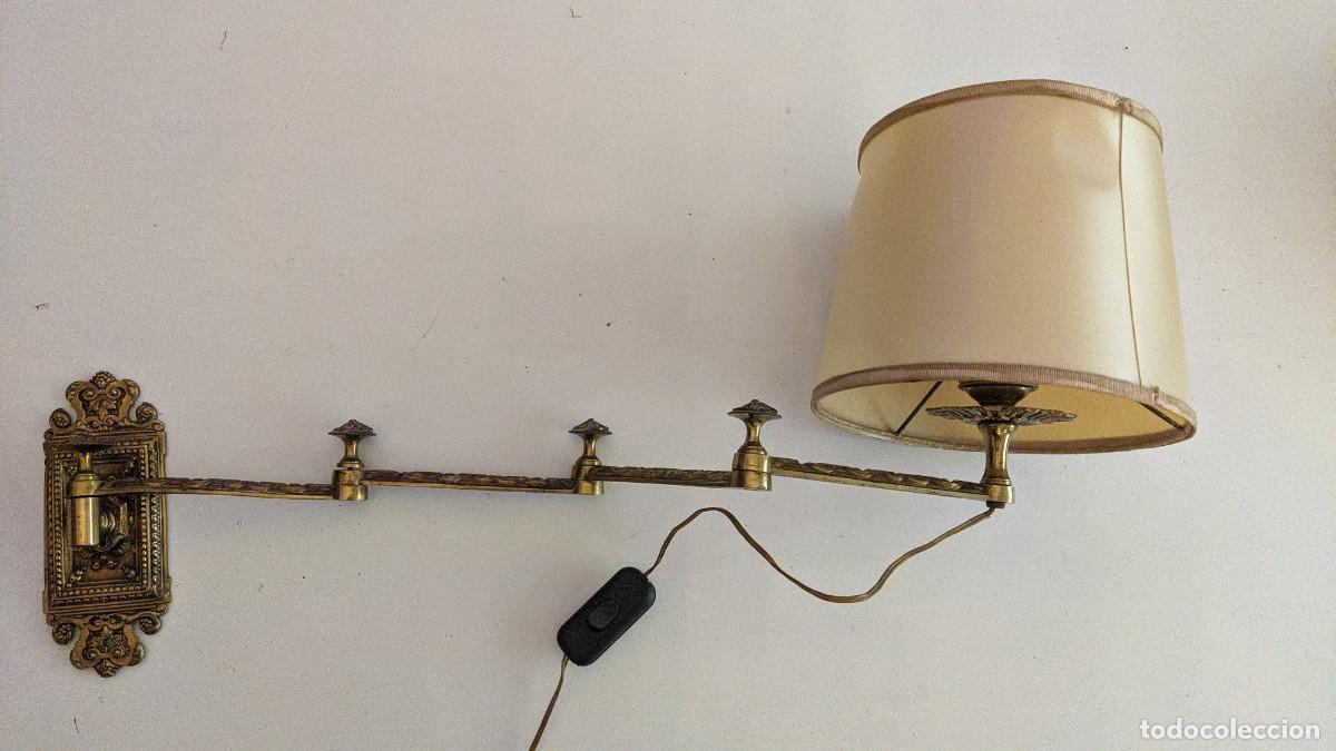 Antig&uuml;edades: LAMPARA EXTENSIBLE DORADA PAREZ LATON - Foto 2