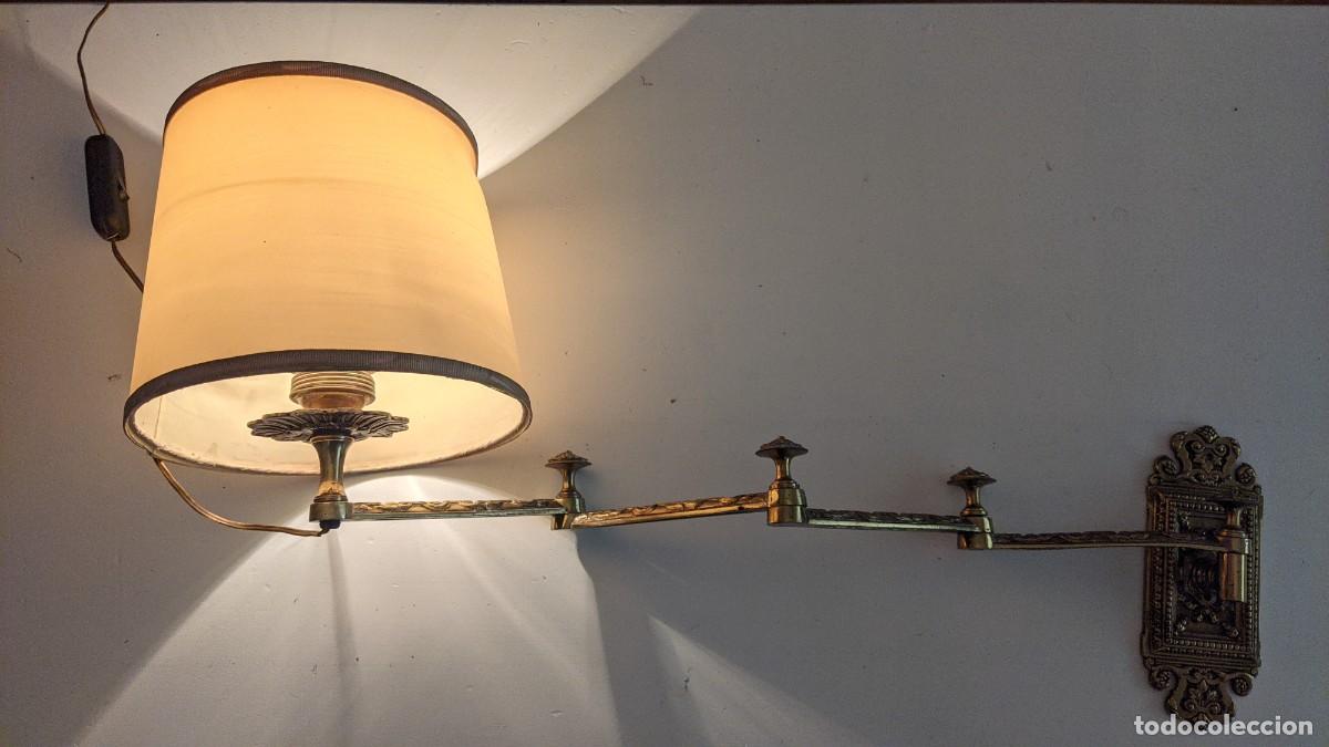 Antig&uuml;edades: LAMPARA EXTENSIBLE DORADA PAREZ LATON - Foto 5