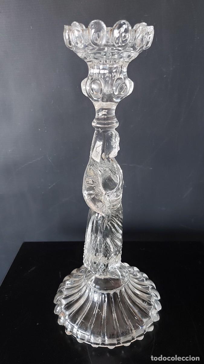 Antig&uuml;edades: CANDELERO - CANDELABRO DE CRISTAL - Foto 4