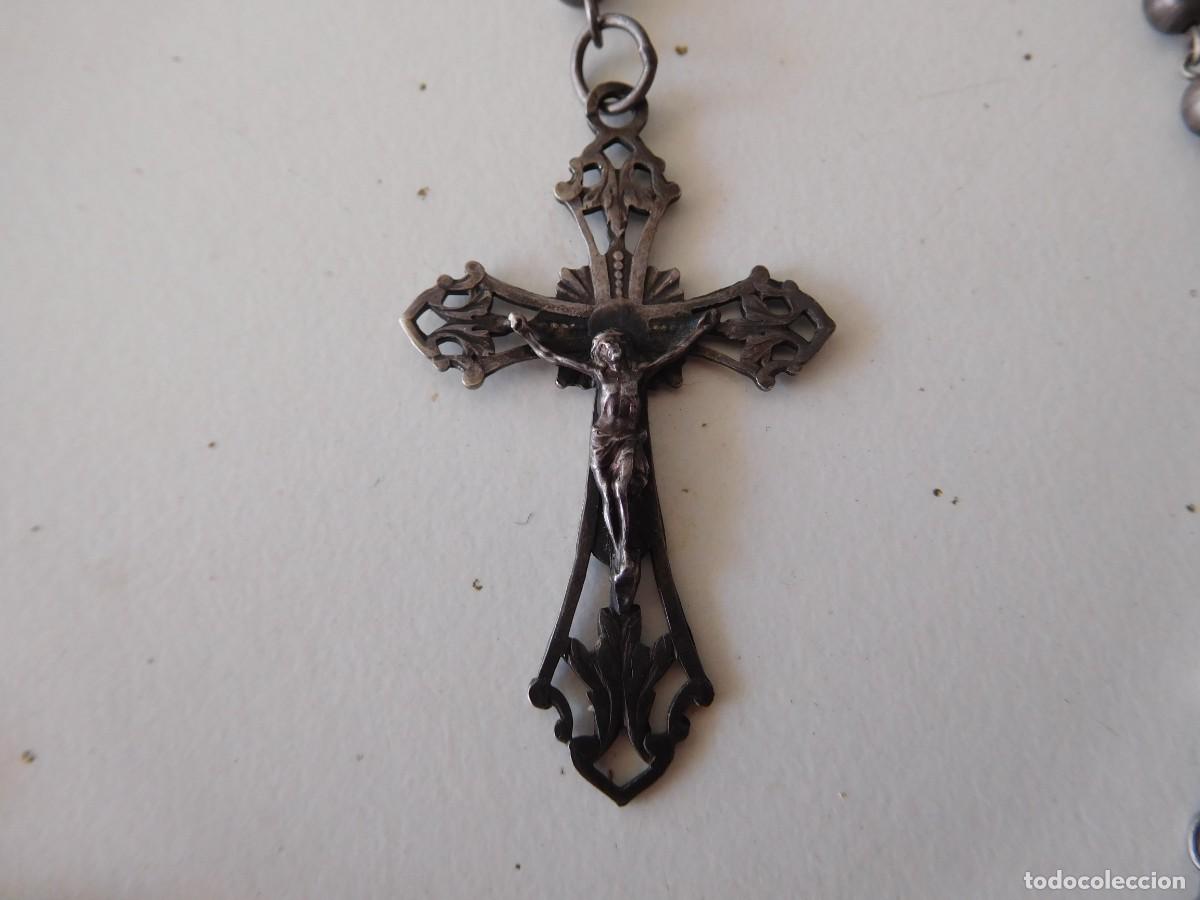 Antig&uuml;edades: Rosario de plata antiguo - Foto 2