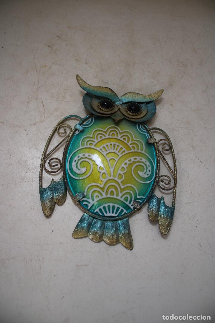 Antig&uuml;edades: buho de forja y cristal - c109 - Foto 3