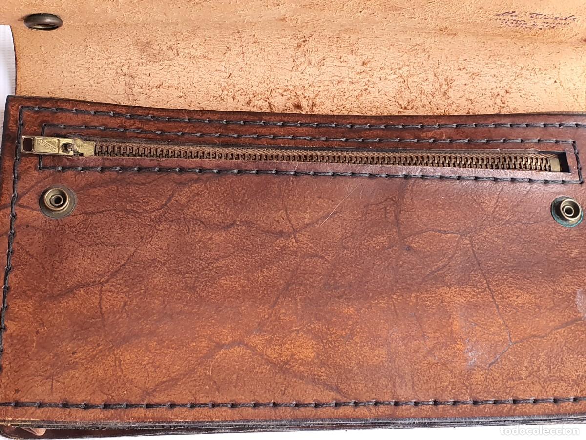 Antig&uuml;edades: CARTERA DE CUERO HECHA A MANO - Foto 5