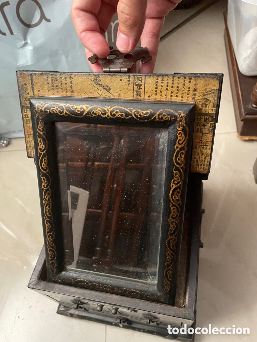 Antig&uuml;edades: Caja lacada china s XIX - Foto 2